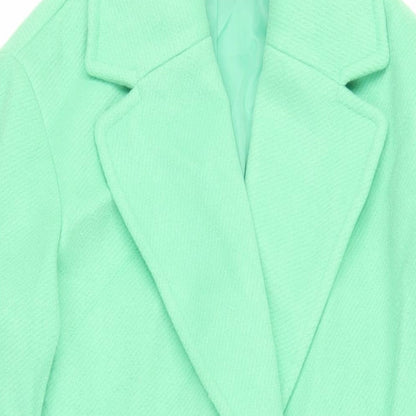 Marks & Spencer Womens Green Overcoat Coat Size 10 Button