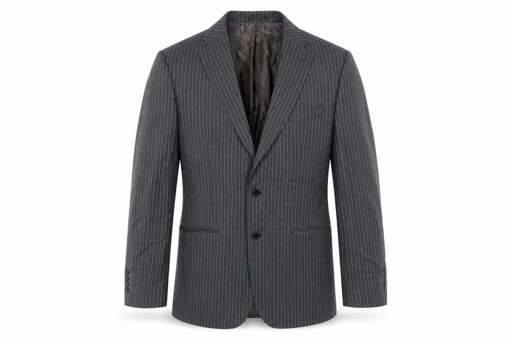Marks & Spencer Mens Grey Striped Wool Jacket Suit Jacket Size 40 Regular
