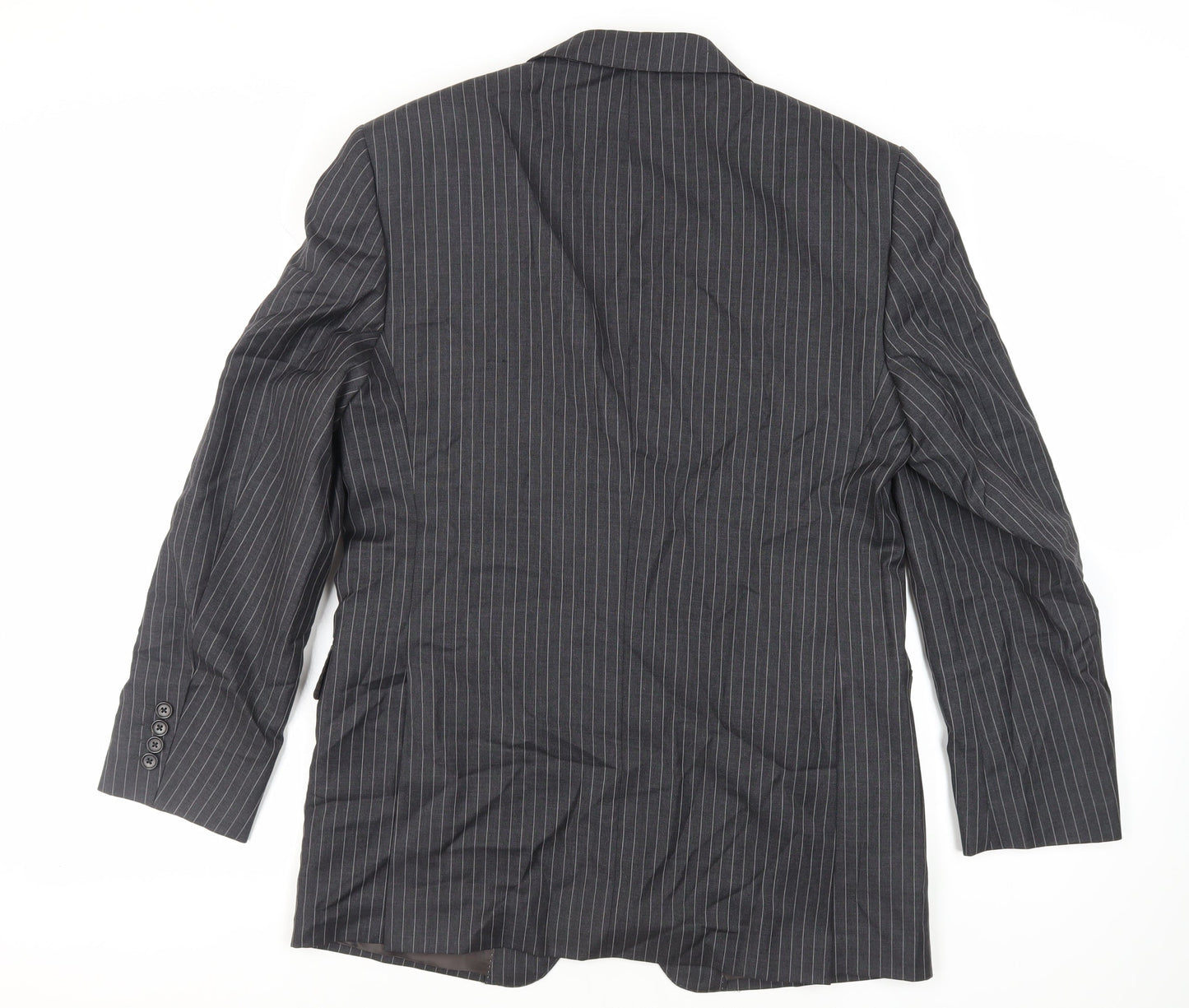 Marks and Spencer Mens Grey Striped Wool Jacket Suit Jacket Size 40 Regular