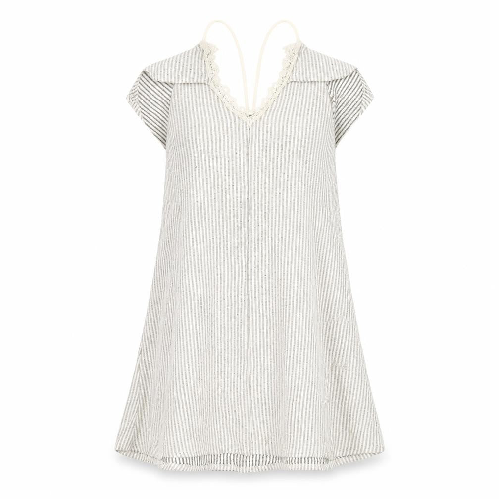 Zara Womens Beige Striped Viscose A-Line Size M V-Neck Pullover
