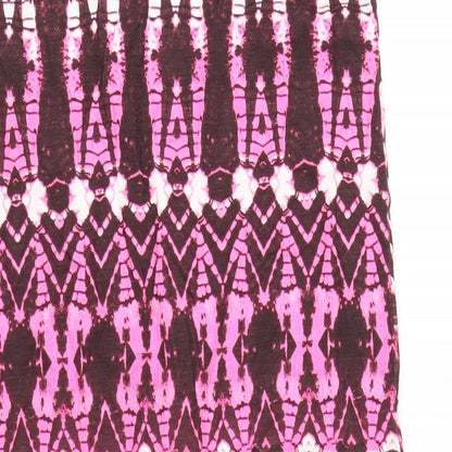 Select Womens Pink Geometric Viscose A-Line Skirt Size 10