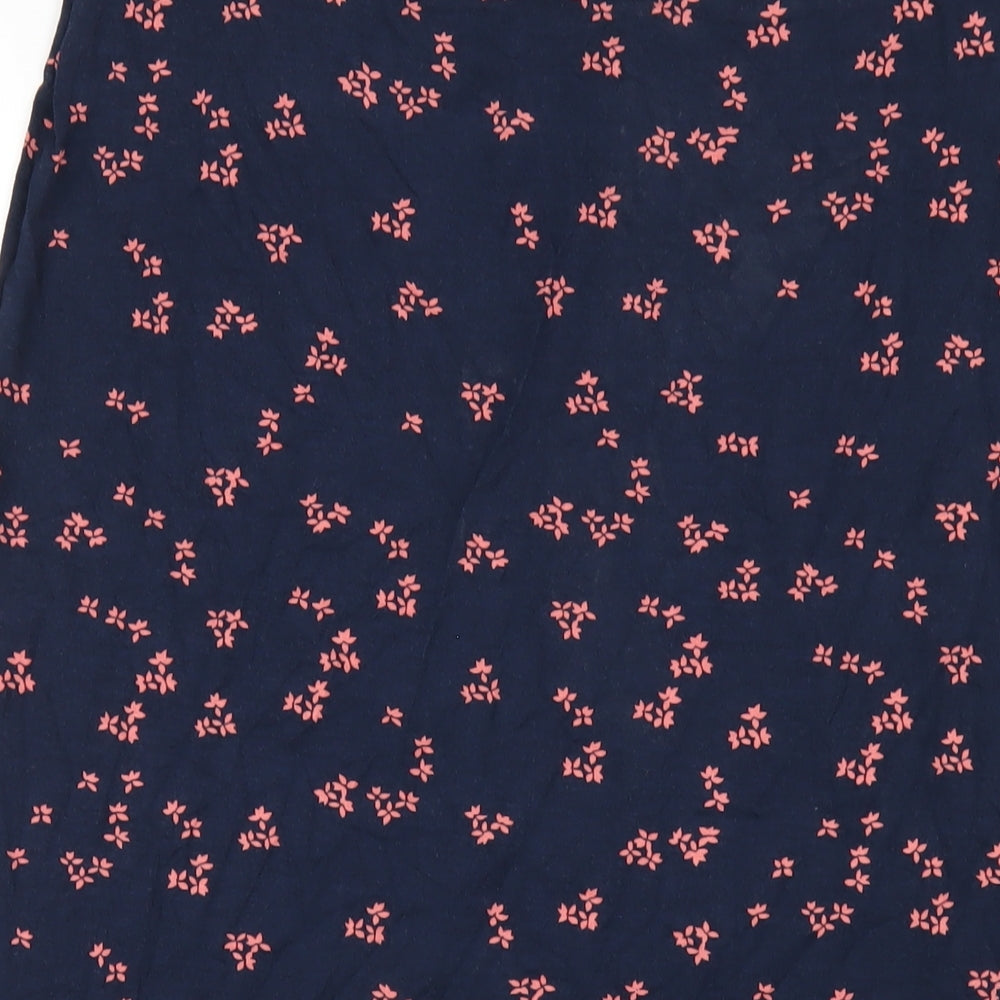 Marks and Spencer Womens Blue Geometric Viscose Trumpet Skirt Size 16