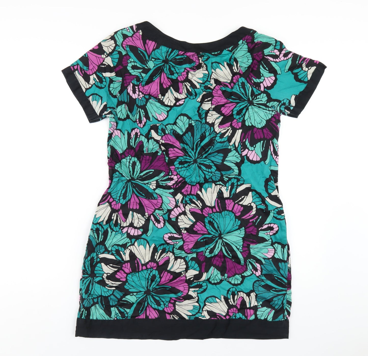 H&M Womens Multicoloured Floral Cotton A-Line Size 10 Scoop Neck Pullover