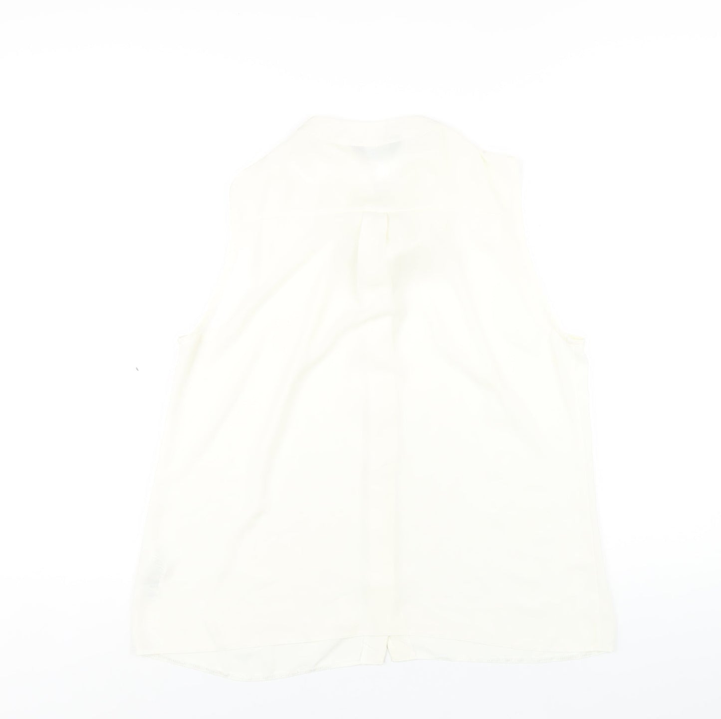 Dorothy Perkins Womens Ivory Polyester Basic Button-Up Size 16 Round Neck