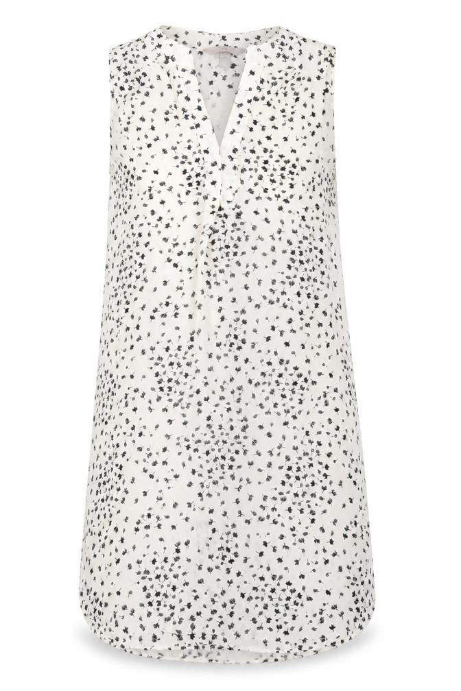 H&M Womens Ivory Geometric Polyester A-Line Size 6 V-Neck Pullover
