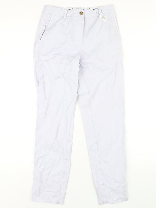Marks and Spencer Womens Purple Cotton Trousers Size 6 L29 in Regular Zip