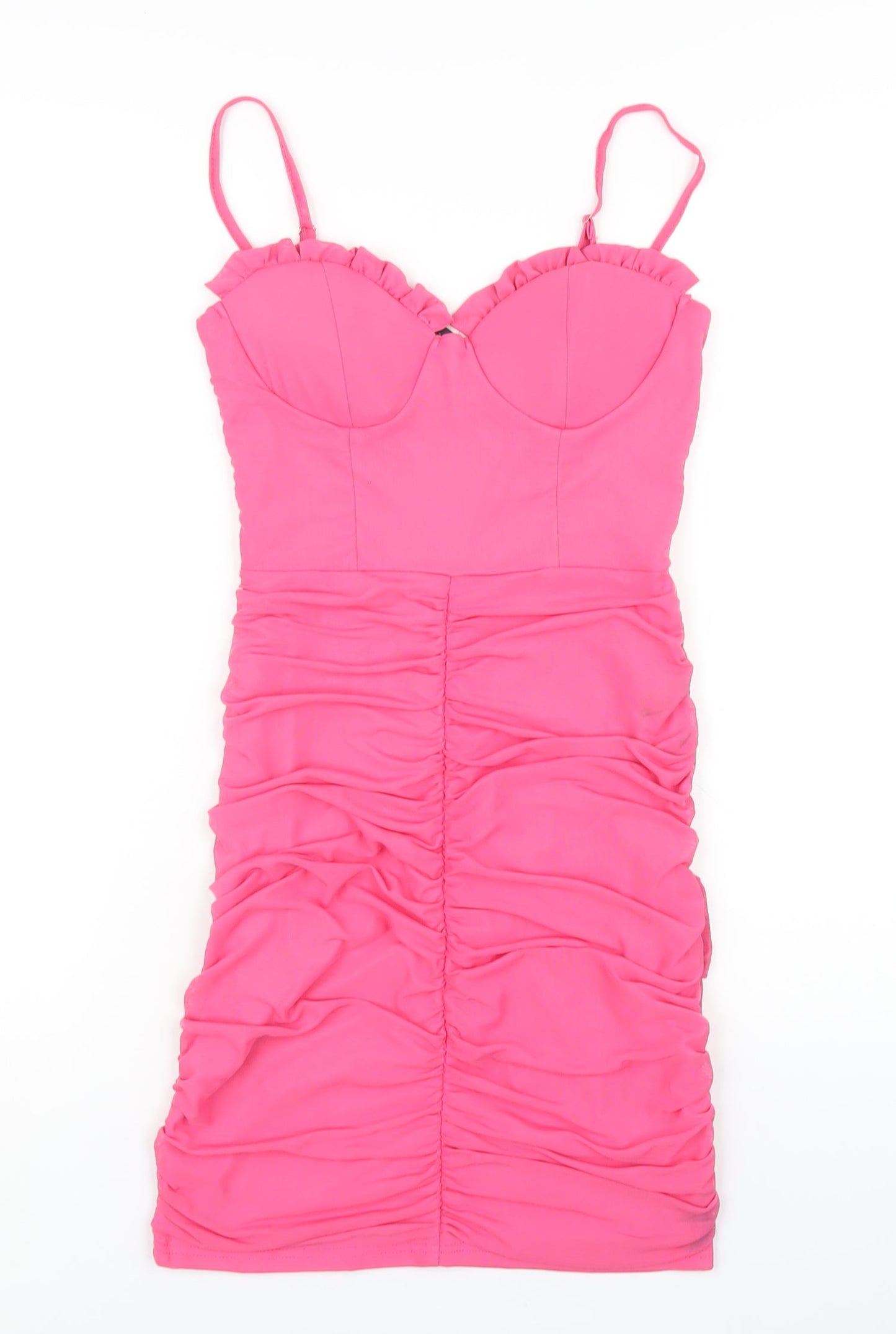 I SAW IT FIRST Womens Pink Polyester Bodycon Size 8 Sweetheart Zip