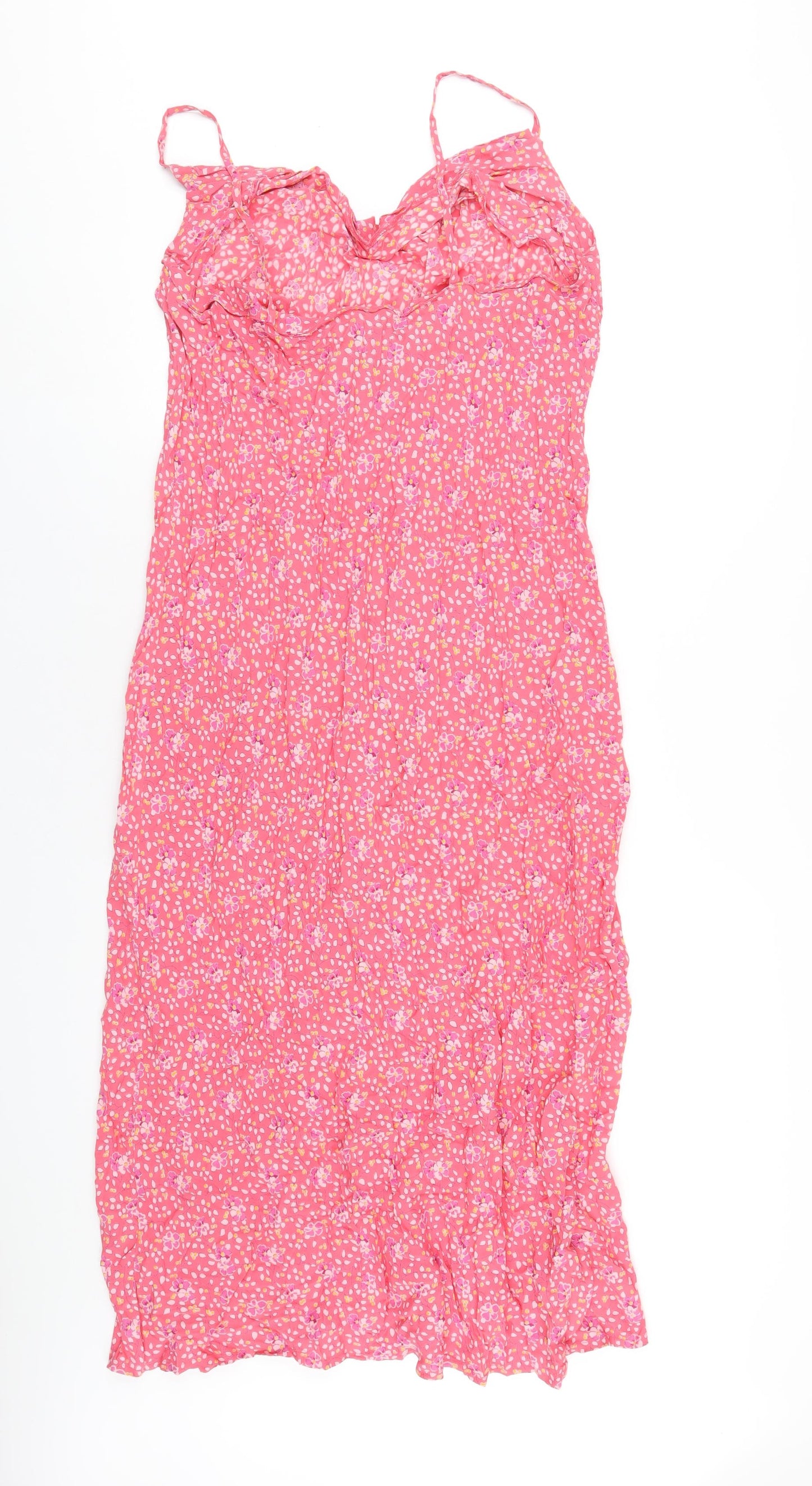 Gap Womens Pink Geometric Viscose A-Line Size 14 V-Neck Pullover