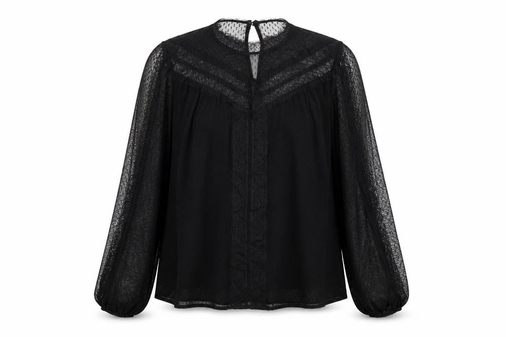 Mango Womens Black Polyester Basic Blouse Size S Mock Neck