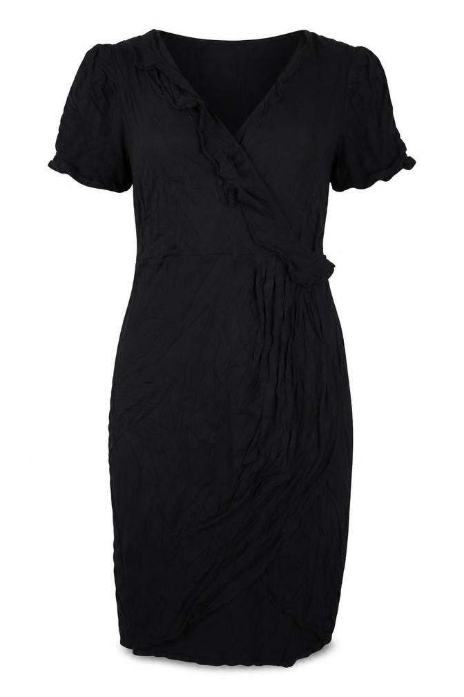 Zara Womens Black Viscose Bodycon Size L V-Neck Pullover