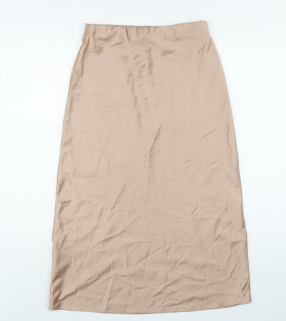 Warehouse Womens Beige Polyester A-Line Skirt Size 10