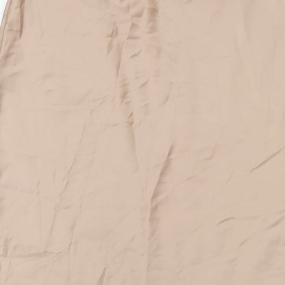 Warehouse Womens Beige Polyester A-Line Skirt Size 10
