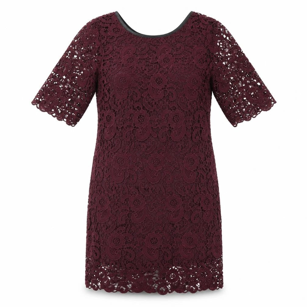 La Redoute Womens Purple Polyester A-Line Size 14 Scoop Neck Zip