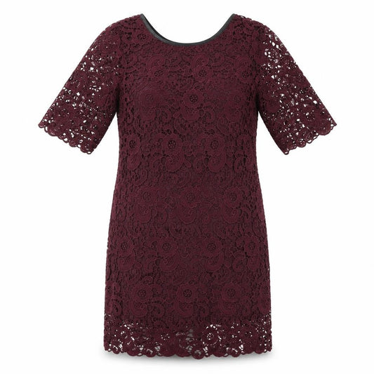 La Redoute Womens Purple Polyester A-Line Size 14 Scoop Neck Zip