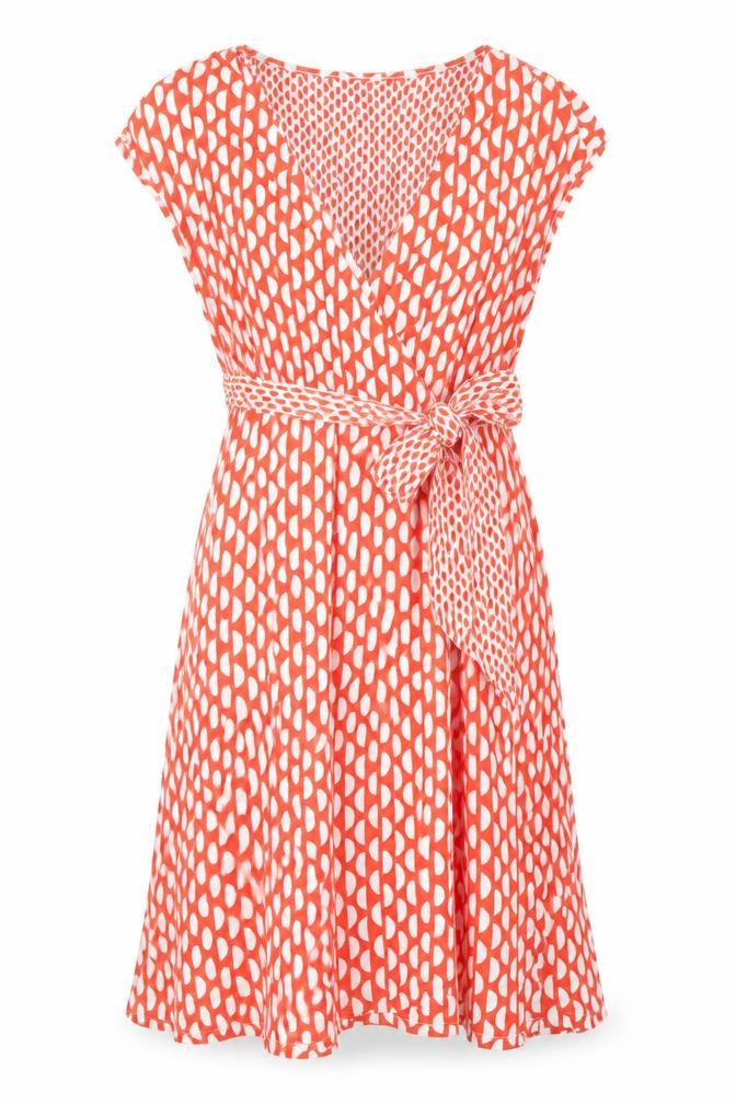 Principles Womens Red Geometric Viscose A-Line Size 8 V-Neck Pullover