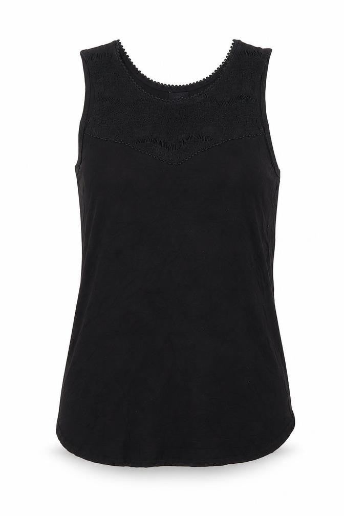 H&M Womens Black Viscose Basic Tank Size S Scoop Neck
