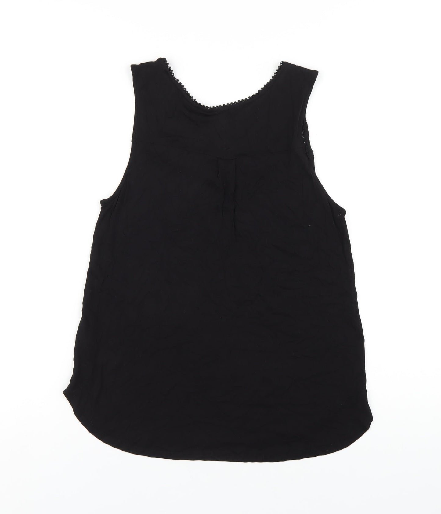 H&M Womens Black Viscose Basic Tank Size S Scoop Neck