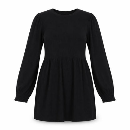 New Look Womens Black Polyester A-Line Size 8 Round Neck Pullover
