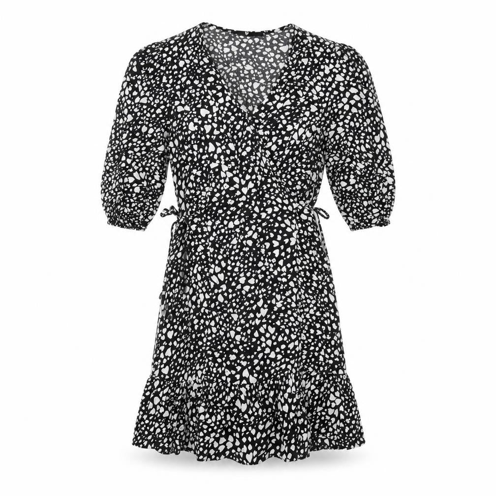 Very Womens Black Geometric Viscose A-Line Size 10 V-Neck Pullover