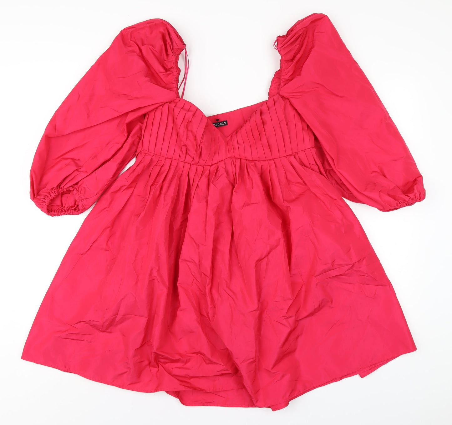 Zara Womens Pink Polyester Trapeze & Swing Size XS V-Neck Zip