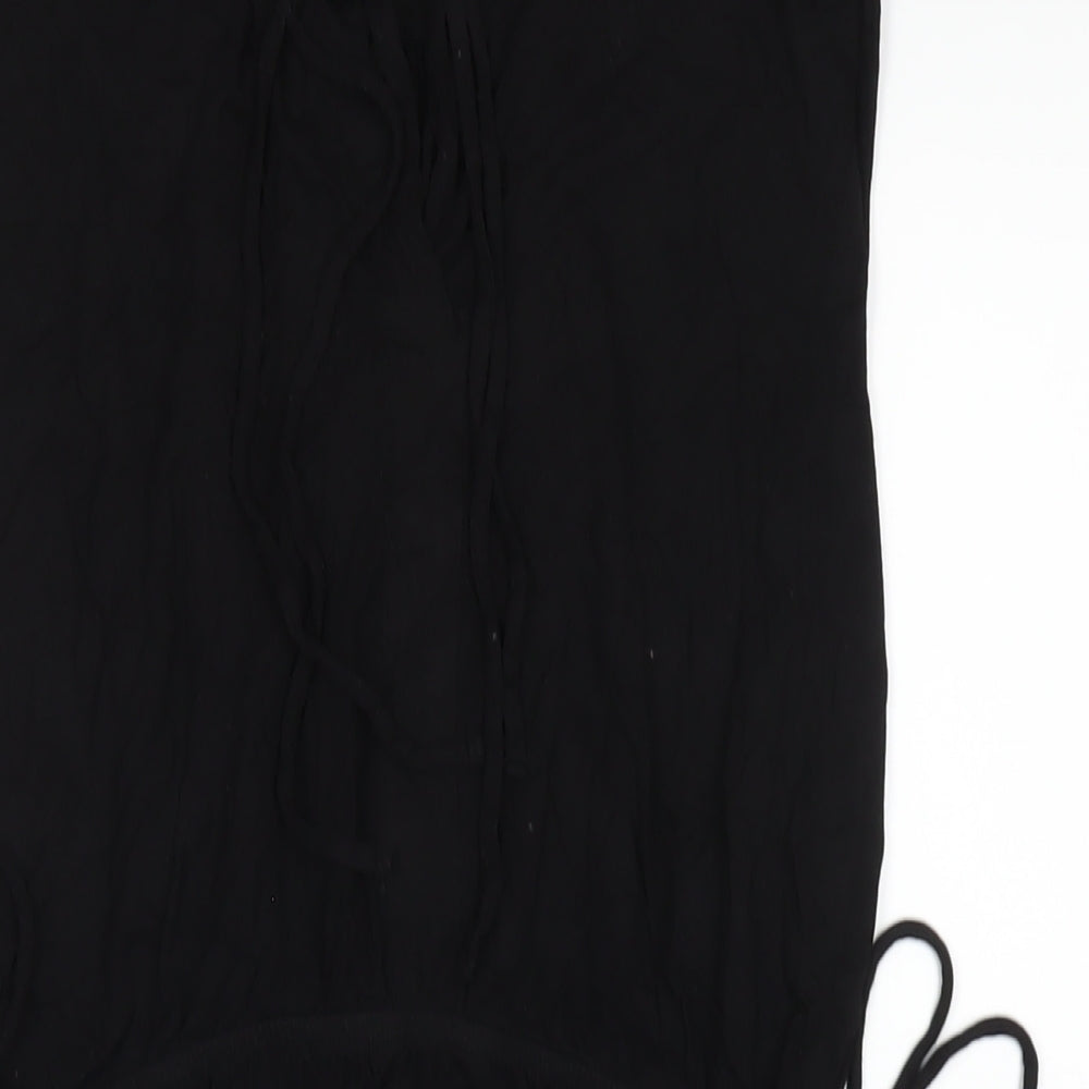 H&M Womens Black Viscose A-Line Size S V-Neck Pullover