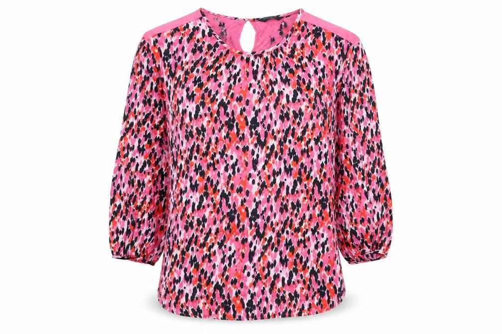 Marks & Spencer Womens Pink Polyester Basic T-Shirt Size 12 Round Neck