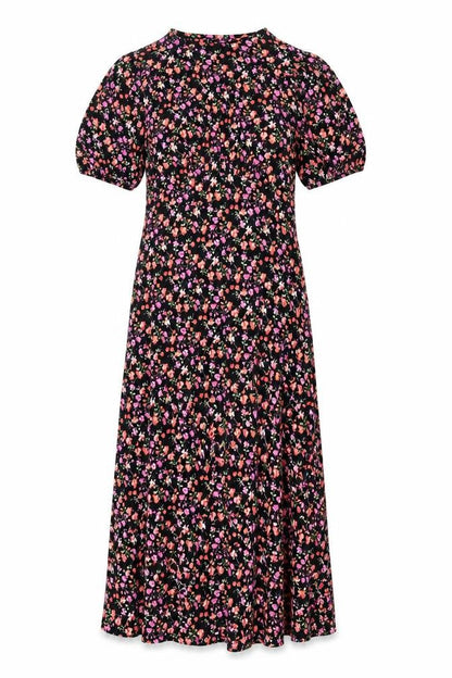 Lipsy Womens Black Floral Polyester Maxi Size 12 Round Neck Pullover