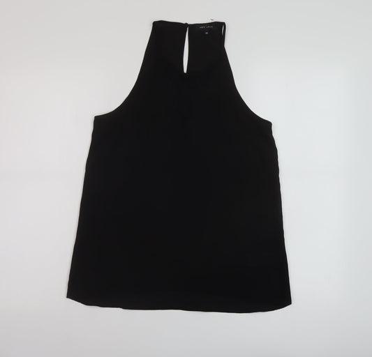 New Look Womens Black Polyester Basic Tank Size 10 Round Neck