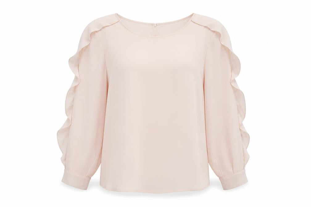 Marks & Spencer Womens Pink Polyester Basic Blouse Size 14 Round Neck