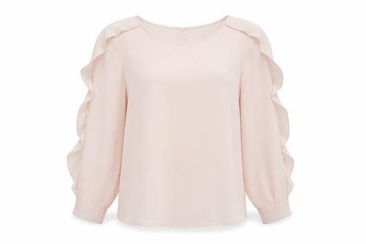 Marks and Spencer Womens Pink Polyester Basic Blouse Size 14 Round Neck