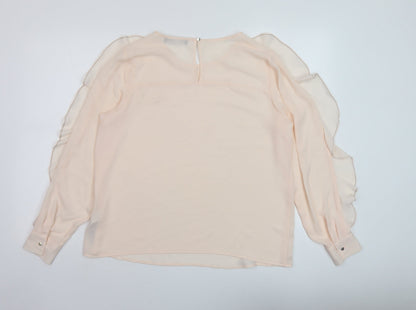 Marks & Spencer Womens Pink Polyester Basic Blouse Size 14 Round Neck