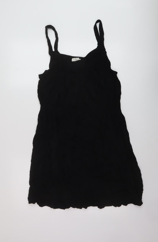 Nexyt Womens Black Viscose A-Line Size 18 Square Neck Pullover
