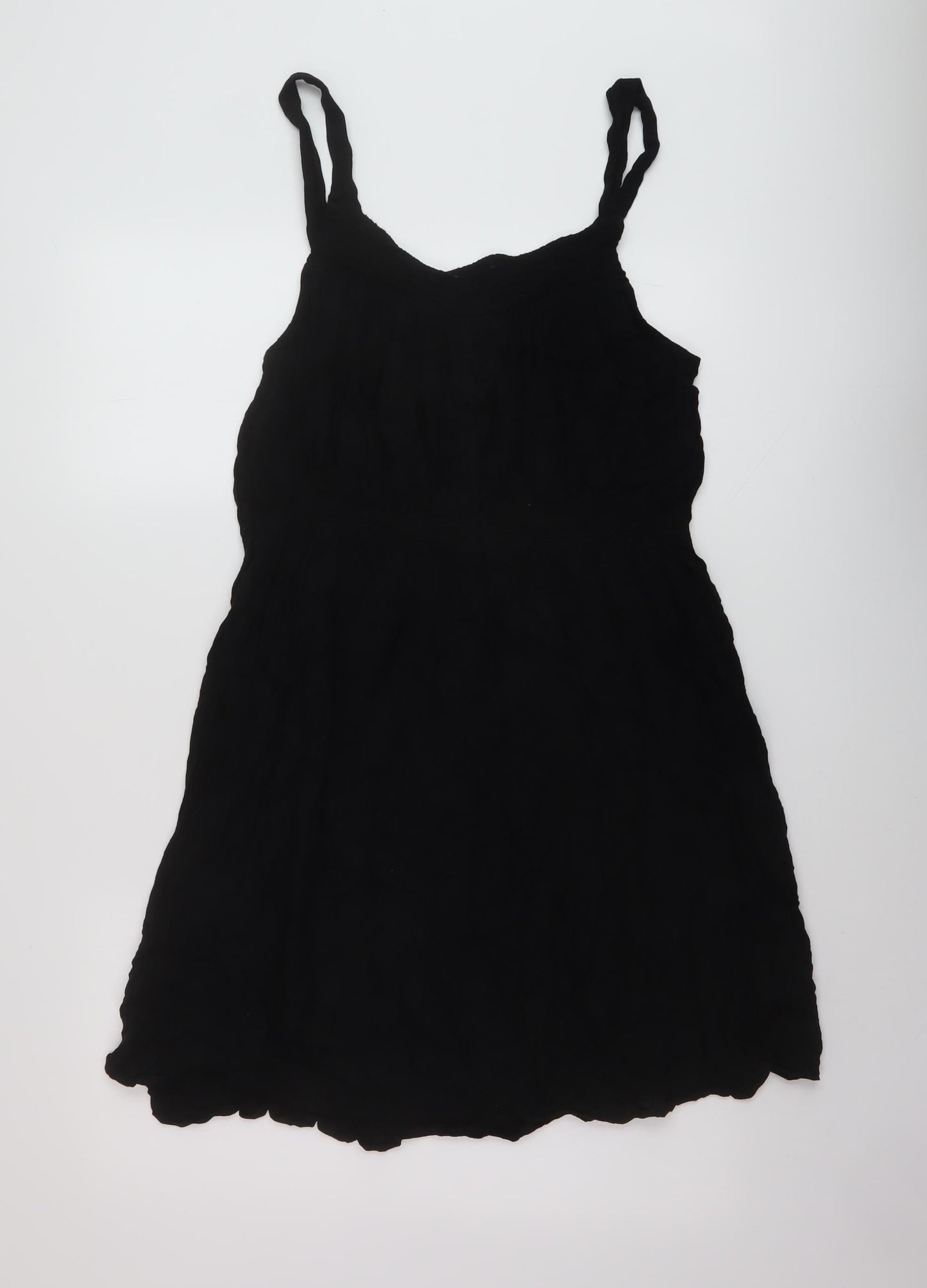 Nexyt Womens Black Viscose A-Line Size 18 Square Neck Pullover