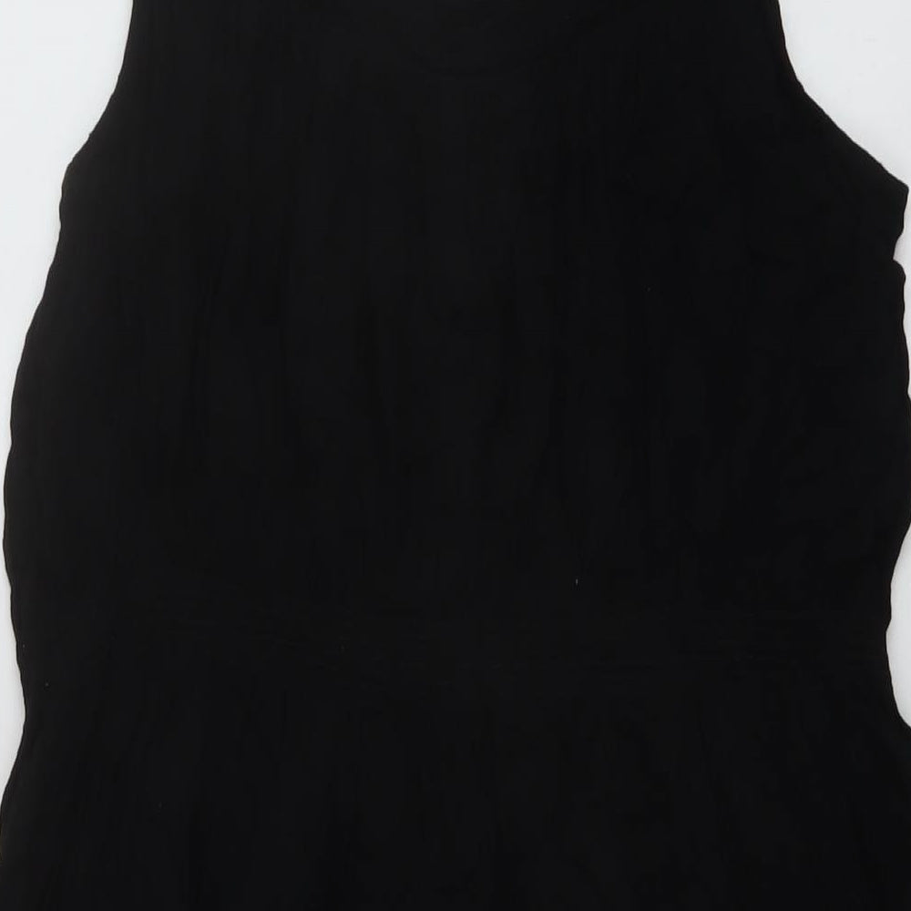 Nexyt Womens Black Viscose A-Line Size 18 Square Neck Pullover