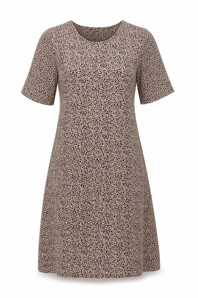 Glamorous Womens Beige Geometric Polyester A-Line Size 8 Round Neck Pullover