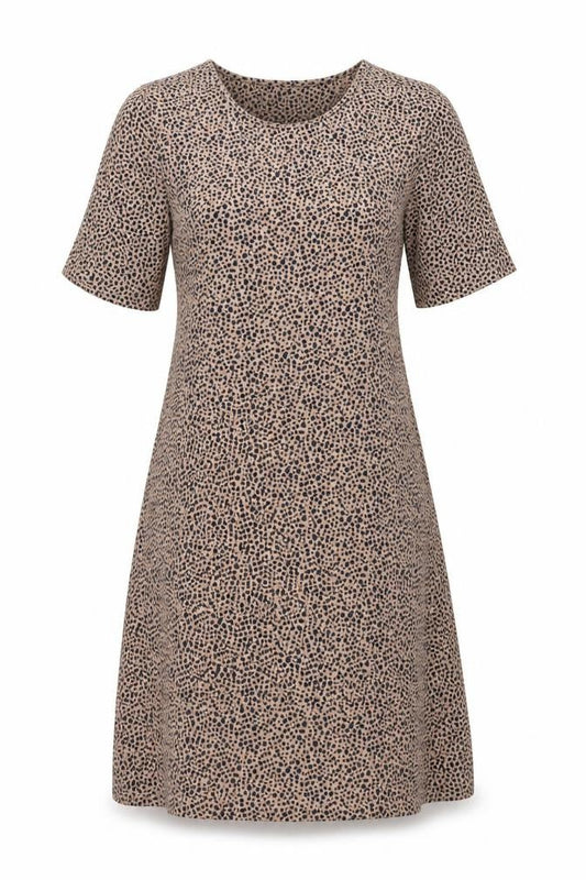 Glamorous Womens Beige Geometric Polyester A-Line Size 8 Round Neck Pullover