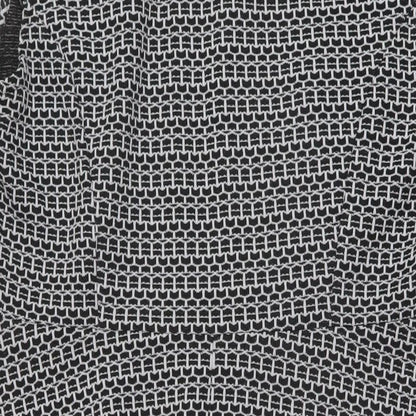 BHS Womens Black Geometric Polyester A-Line Size 18 Mock Neck Pullover