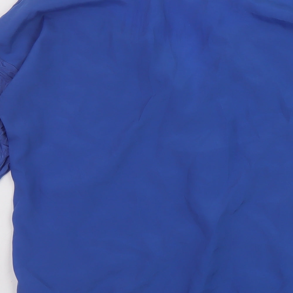 NEXT Womens Blue Viscose Basic Blouse Size 12 V-Neck