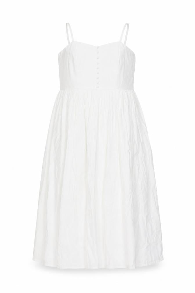 Marks and Spencer Womens White Cotton A-Line Size 16 Square Neck Zip