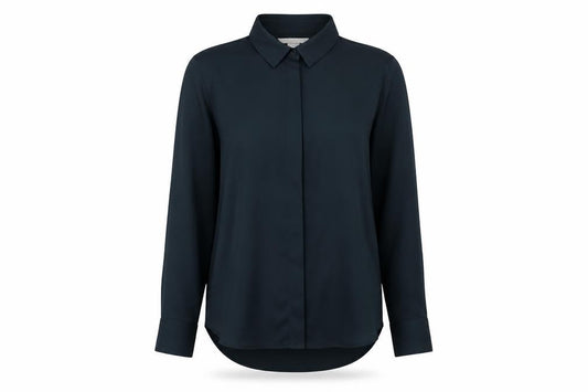 H&M Womens Green Polyester Basic Button-Up Size 6 Collared