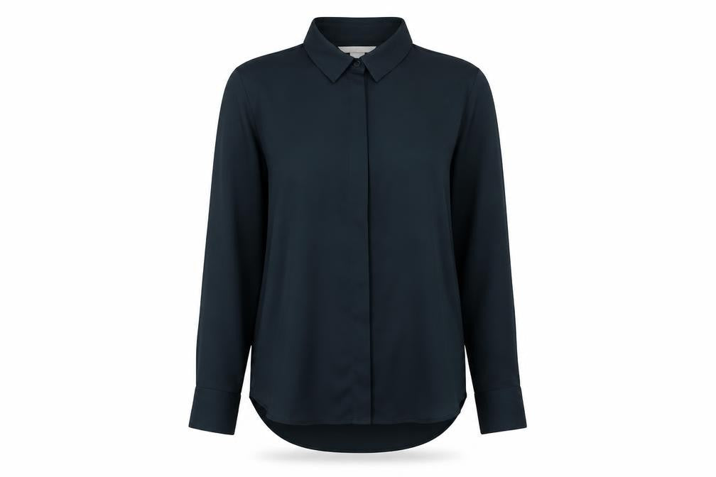 H&M Womens Green Polyester Basic Button-Up Size 6 Collared