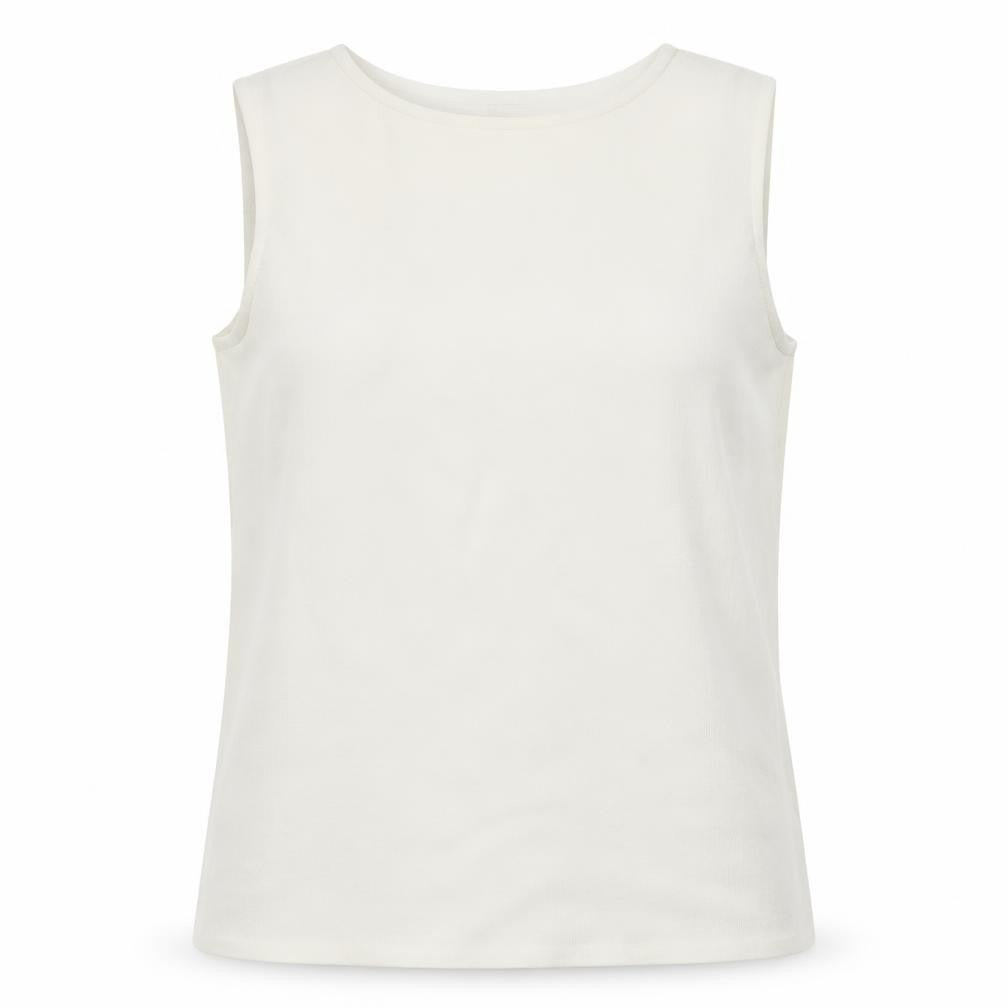 Marks & Spencer Womens White Viscose Basic Tank Size 14 Round Neck