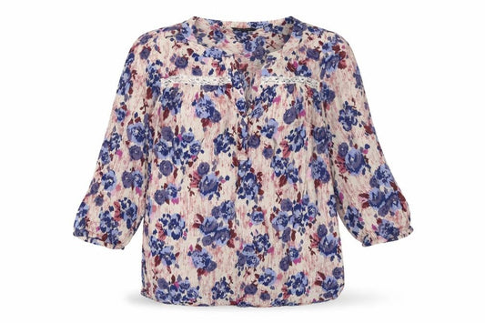 Marks and Spencer Womens Multicoloured Floral Viscose Basic Blouse Size 12 V-Neck