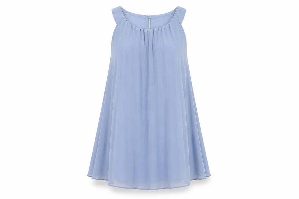 H&M Womens Blue Polyester Basic Tank Size S Round Neck