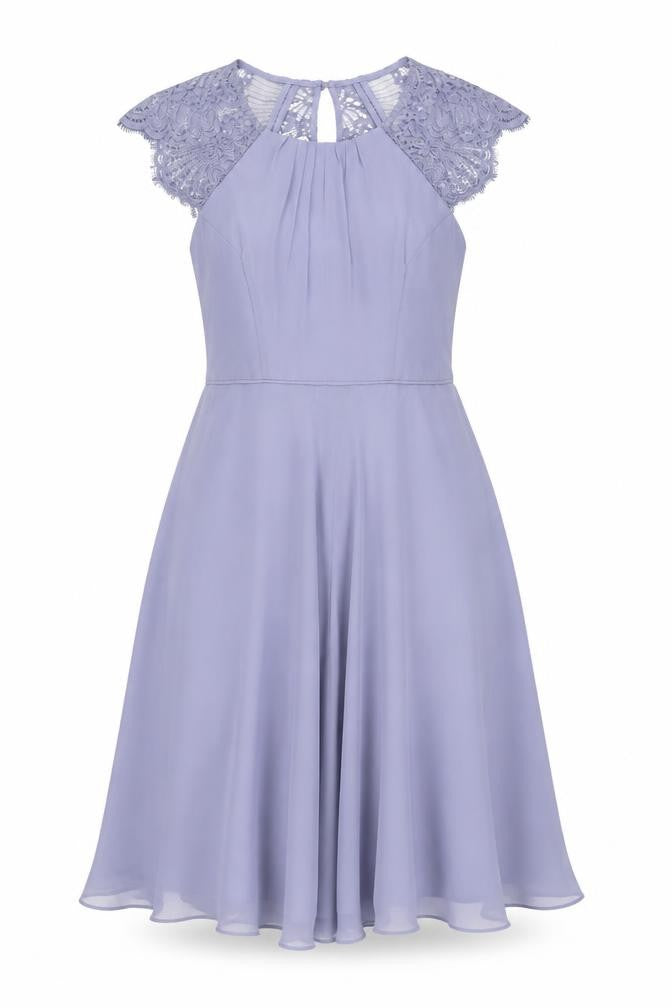 Monsoon Womens Purple Polyester A-Line Size 10 Round Neck Button