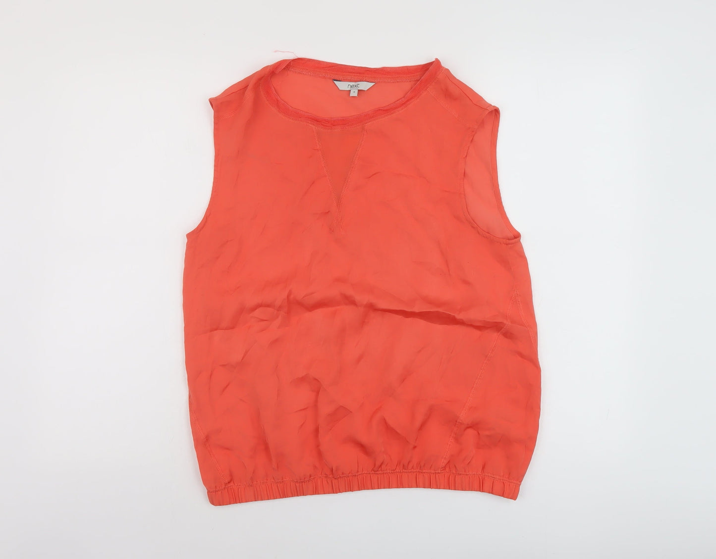 NEXT Womens Orange Polyester Basic Tank Size 14 Round Neck