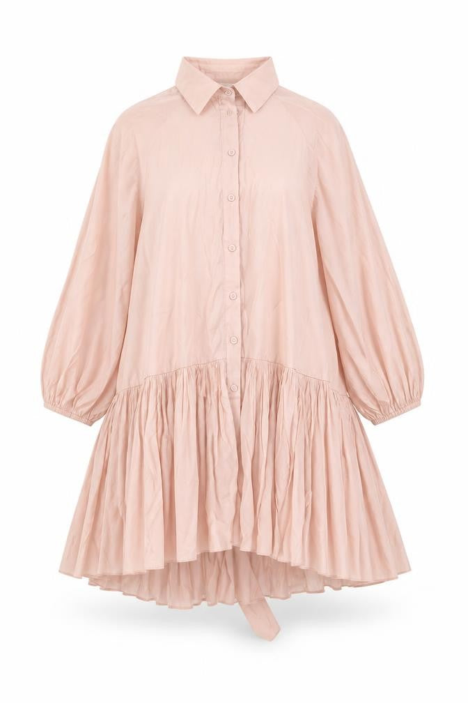 Glamorous Womens Pink Polyester A-Line Size 8 Collared Button