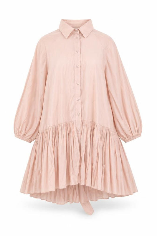Glamorous Womens Pink Polyester A-Line Size 8 Collared Button