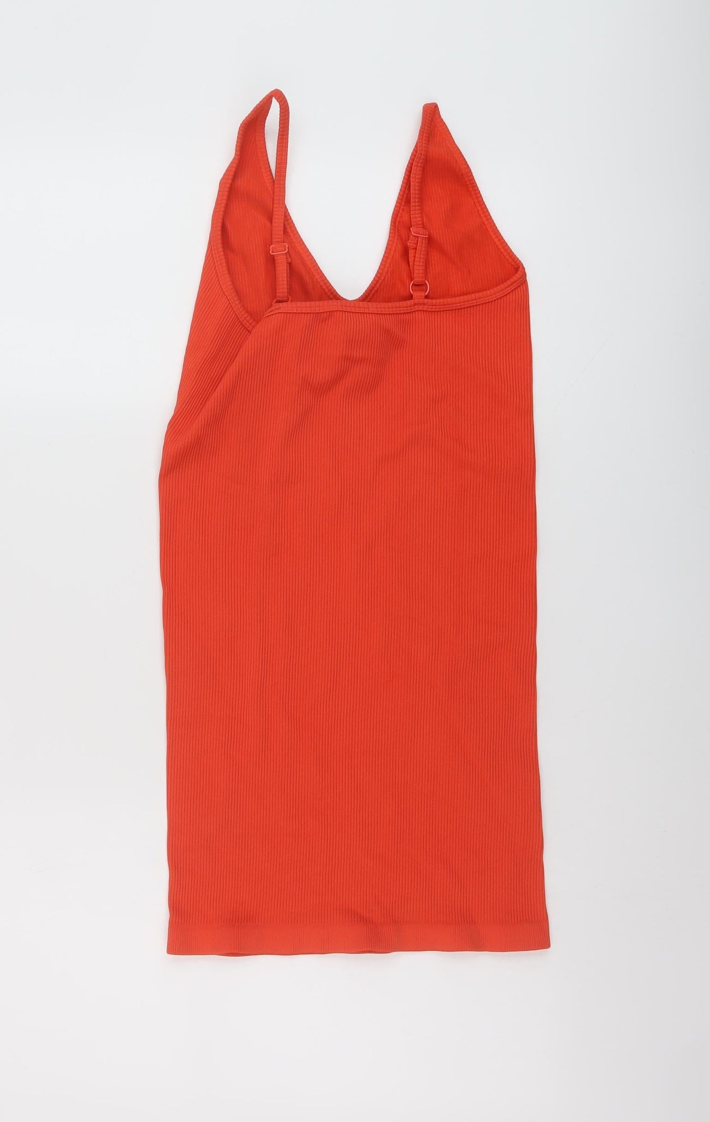 Missguided Womens Orange Polyamide Mini Size S V-Neck Pullover