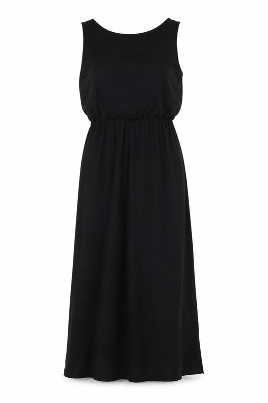 Boohoo Womens Black Viscose A-Line Size 8 Round Neck Pullover